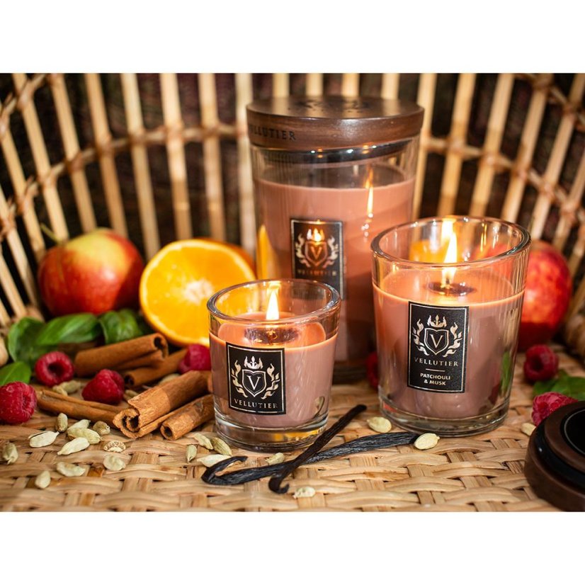 Große Kerze Vellutier, Patchouli & Musk