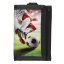 Action World fabric wallet with a neck strap, soccer theme