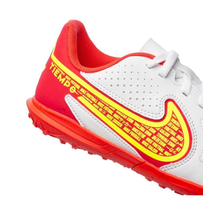 Dětské kopačky Nike Tiempo Legend 9 Club TF - Barva: Bílá/červená, Velikost: 35.5