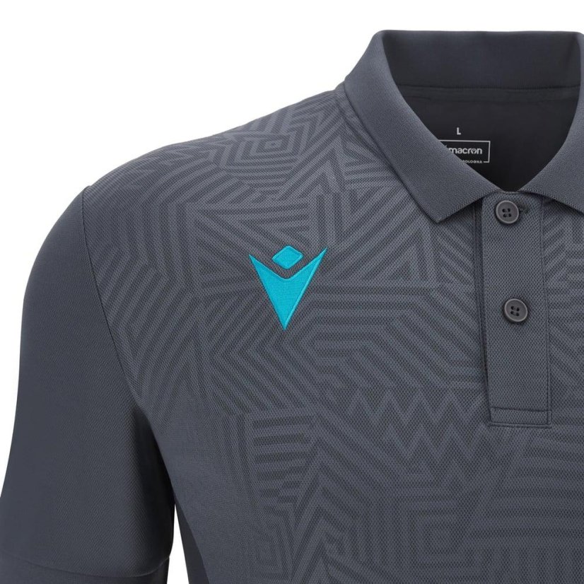 Macron Rap Polo Shirt - Color: Gray/light blue, Size: M