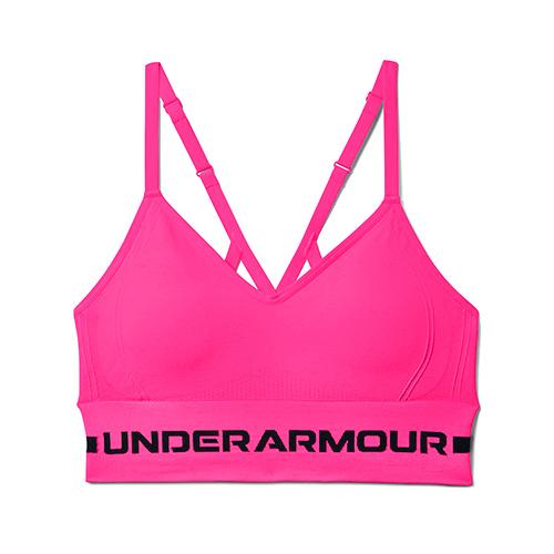 Dámská podprsenka Under Armour Seamless Low Long Htr - Barva: Růžová, Velikost: L