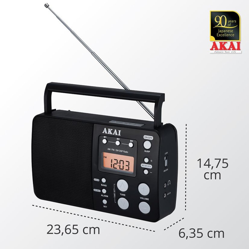 AKAI APR-200 Radio, Black
