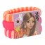 Set of three wide Top Model hair ties, neon pink shades