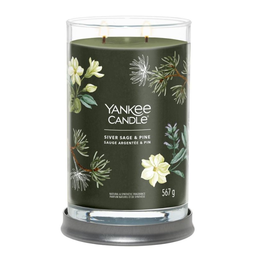 Yankee candle Signature Tumbler nagy méretű gyertya, Silver Sage & Pine
