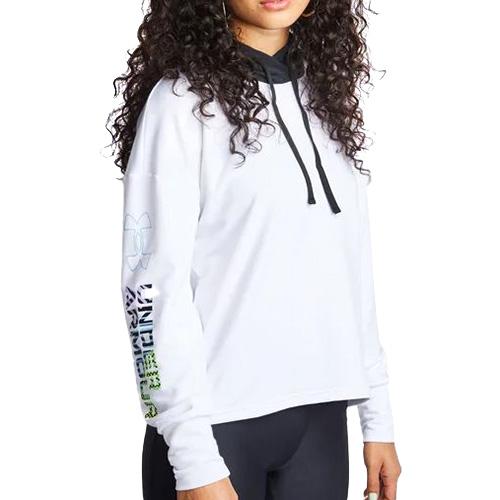 Under Armour Rival Terry Geo Hoodie für Damen - Farbe: Weiß, Größe: L