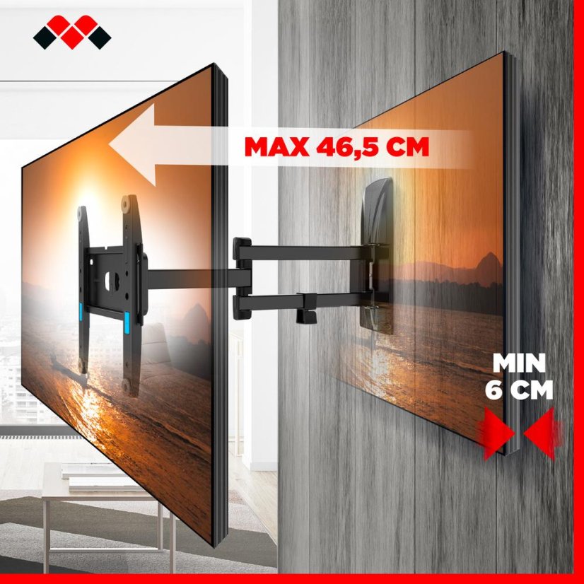 TV-Halterung (Wand/Trockenbau) Meliconi Slimstyle Plus 200 SDR 480989 schwarz