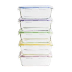 Set of 5 Pebbly PKV-5SRB glass jars, 850 ml