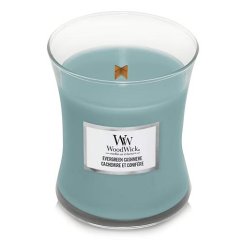 Svíčka WoodWick střední, Evergreen Cashmere