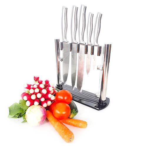 Knife block + 5 Lion Sabatier International knives 669582 FUJI silver