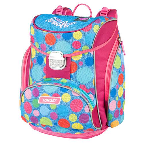 Target aktovka Barvné puntíky růžovo-modrá