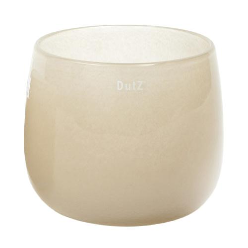 Skleněný květináč DutZ Pot, výška 11 cm, průměr 13 cm, barva béžová