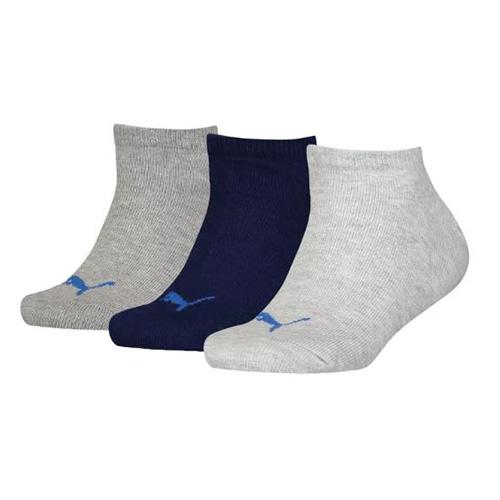 Puma dětské kotníkové ponožky Invisible 3P Invisible 3 páry černé tmavě a světle šedé