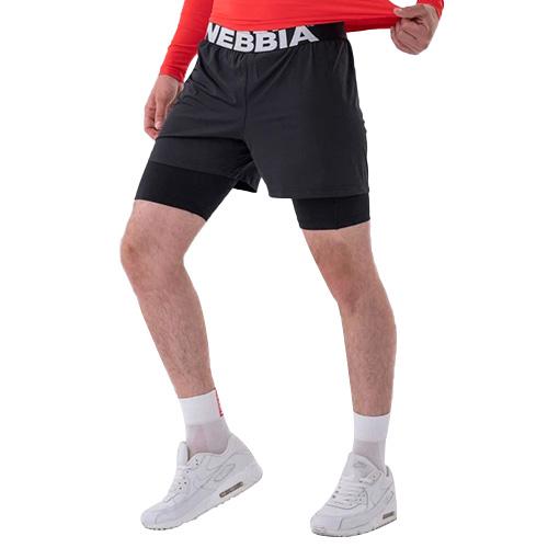 Nebbia Dvouvrstvé šortky s kapsami na mobil 318 černá