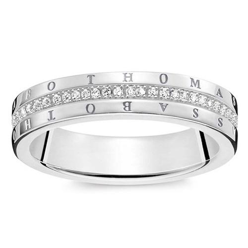 Thomas Sabo Prsten Klasický bílý D TR0026 725 14 58 Sterling silver