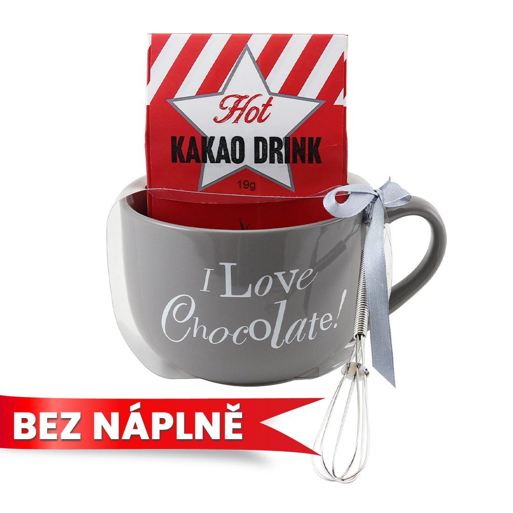 Levně Dárková sada šedý hrnek a metlička