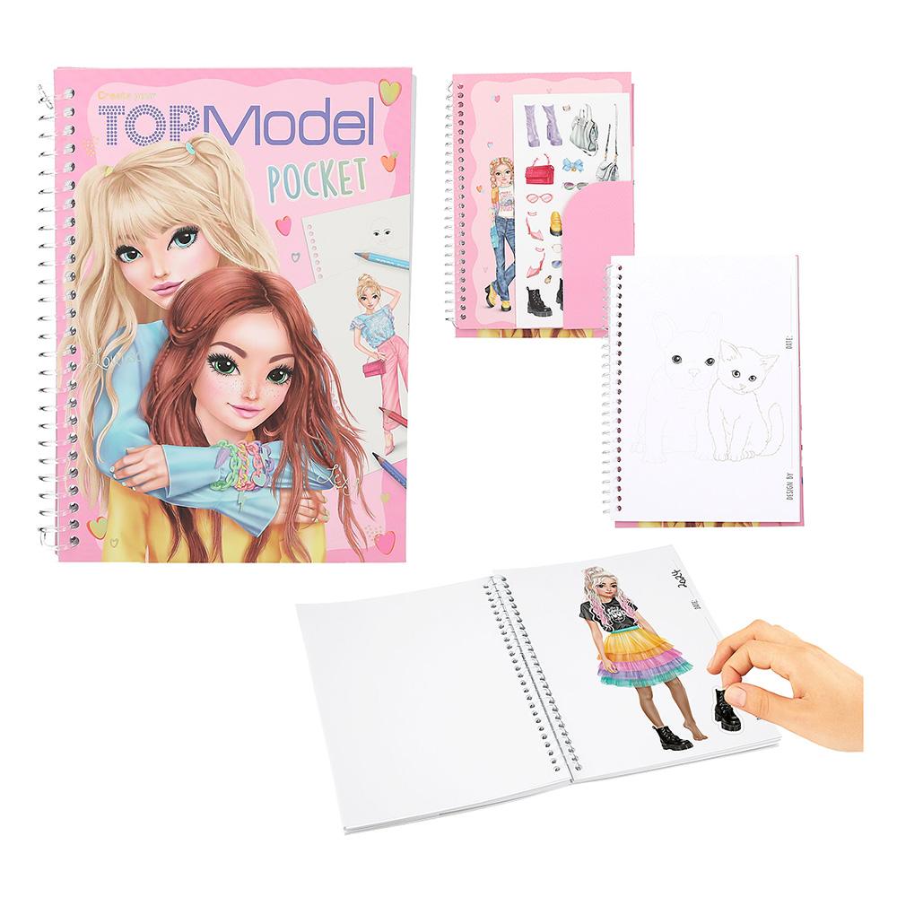 Kapesní omalovánky se samolepkami Top Model Louise&Lexy praktické kapesní omalovánky od TOP Model s lesklou obálkou a 120 stránkami s modelkami k dotvoření. Součástí je arch samolepek s módními do
