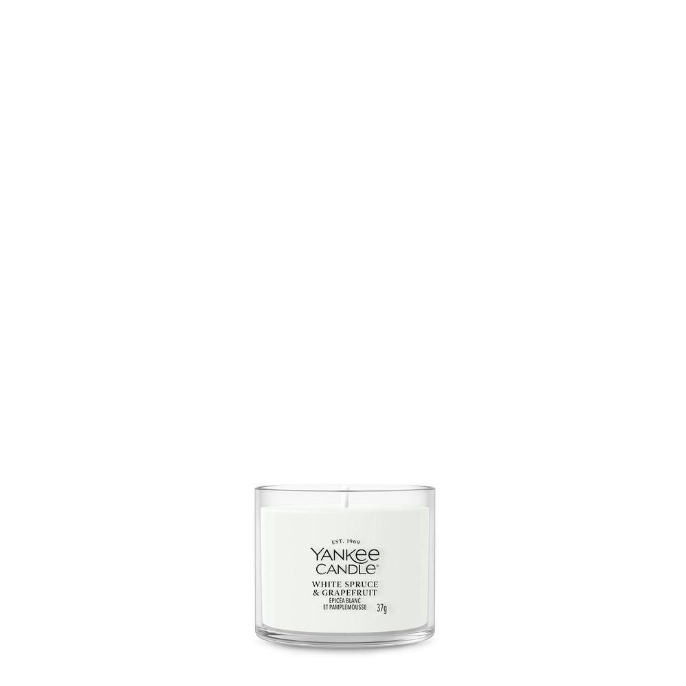 Svíčka Yankee Candle votivní ve skle, White Spruce & Grapefruit