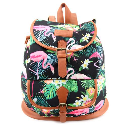 Target batoh s plameňákem hnědá koženka černá