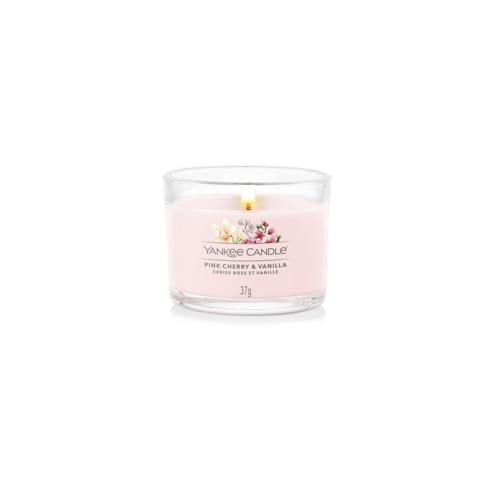 Svíčka Yankee Candle votivní ve skle, Pink Cherry & Vanilla