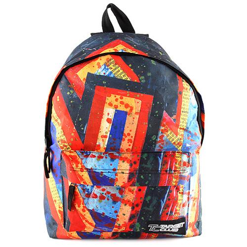 Target batoh na volný čas červeno-modro-tmavě zelené pruhy