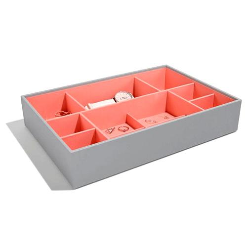 Stackers Patro šperkovnice šedá korálově Jewellery Box Layers Supersize červená