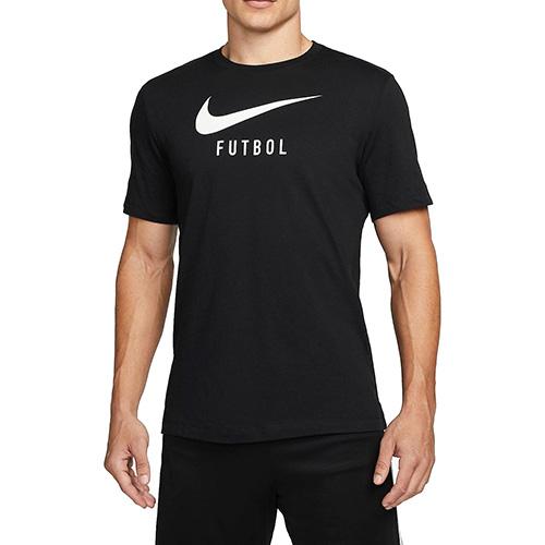 Nike pánské tričko Swoosh Soccer bavlněné triko s krátkým rukávem, nápisem Futbol a logem