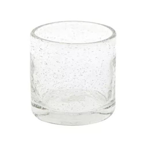 Skleněný svícen DutZ Votive Bubbles, výška 7 cm, průměr 7 cm, barva čirá
