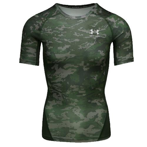 UA HG Armour Camo Comp SS-GRN