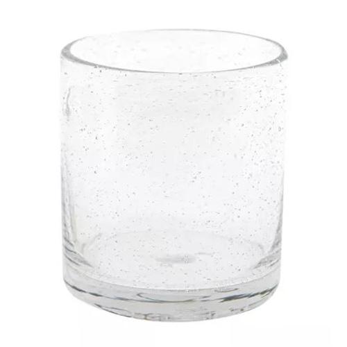 Skleněný svícen DutZ Votive Bubbles, výška 10 cm, průměr 9 cm, barva čirá