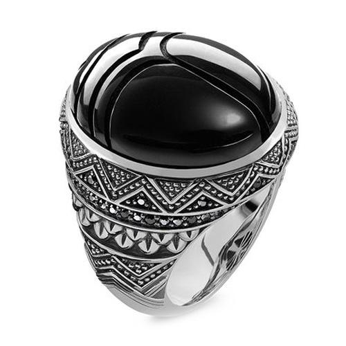 Thomas Sabo Prsten Černý vruboun TR2134 641 11 60 Sterling silver blac