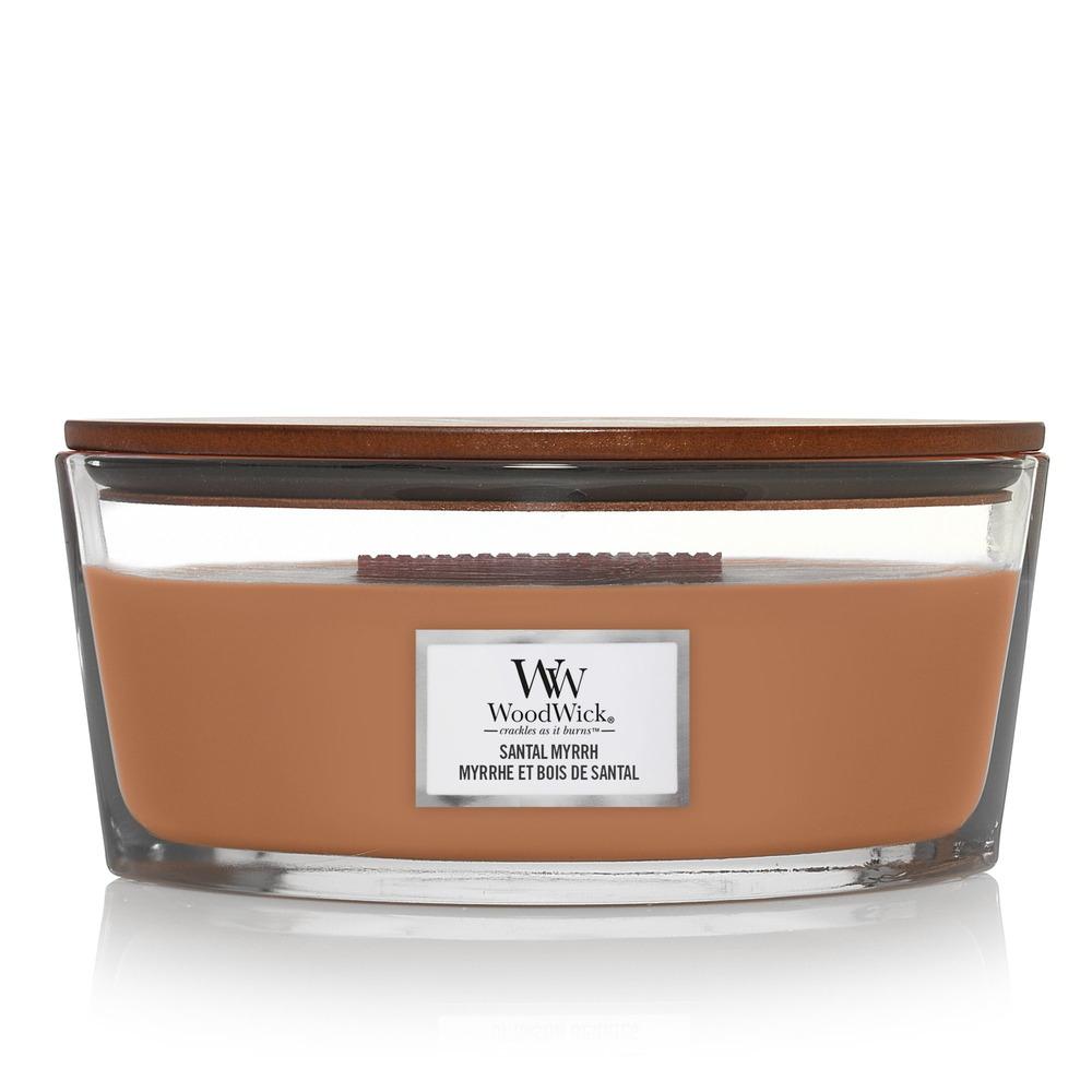 Svíčka WoodWick loď, Santal Myrrh