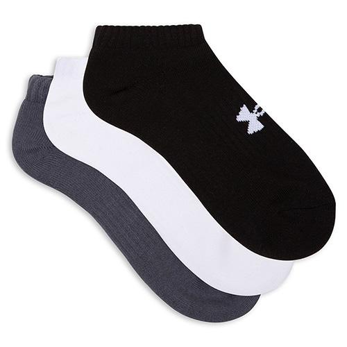 Under Armour Core No Show Socks 3-Pack Black