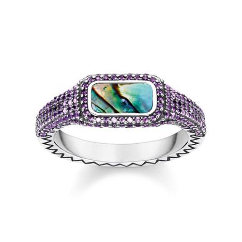Thomas Sabo Prsten Barvitý fialový TR2233 991 7 54 Sterling silver black
