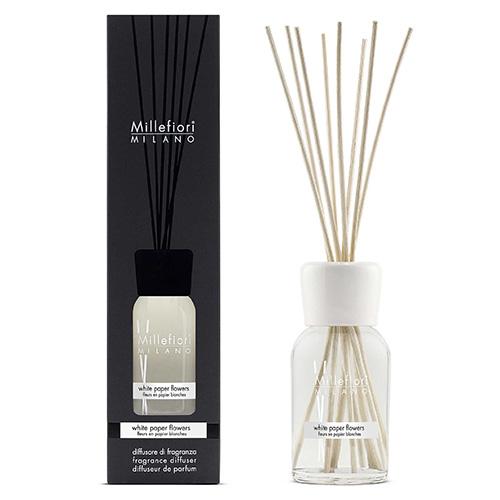 Levně Millefiori Milano Difuzér a stébla Natural White Paper Flowers 250 ml