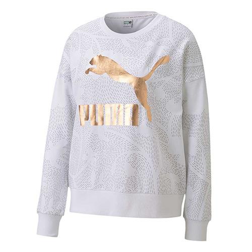Puma Classics Graphics AOP Crew Sweat Bílá