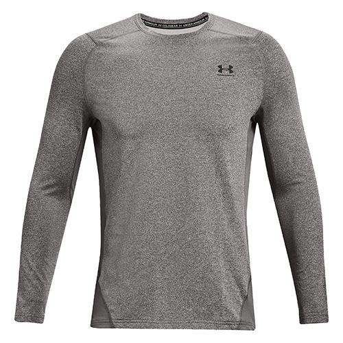 Under Armour pánské funkční tričko CG Armour Fitted Crew charcoal light heather