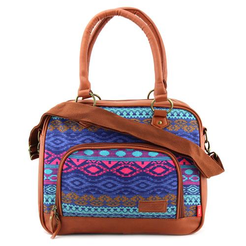 Taška přes rameno Target Barevné vzory hnědá koženka