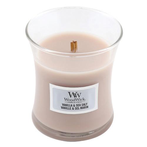 Svíčka WoodWick malá, Vanilla & Sea Salt