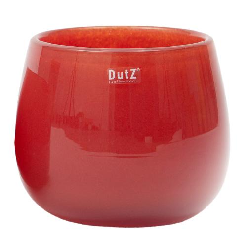 Skleněný květináč DutZ Pot, výška 6 cm, průměr 8 cm, barva červená