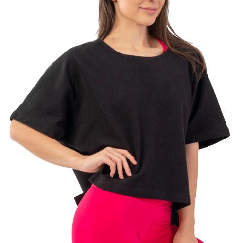 Nebbia Dámské volné crop tričko The Minimalist 417 černá