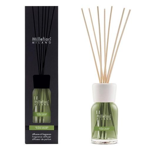 Millefiori Milano Natural Verdant Escape Únik do zeleně Difuzér 100 ml + 7 stébel v délce 25 cm do menších prostor vydrží 5 6 týdnů