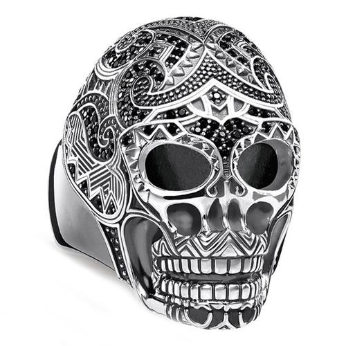 Thomas Sabo Prsten Maorská lebka TR2132 643 11 62 Sterling silver blac