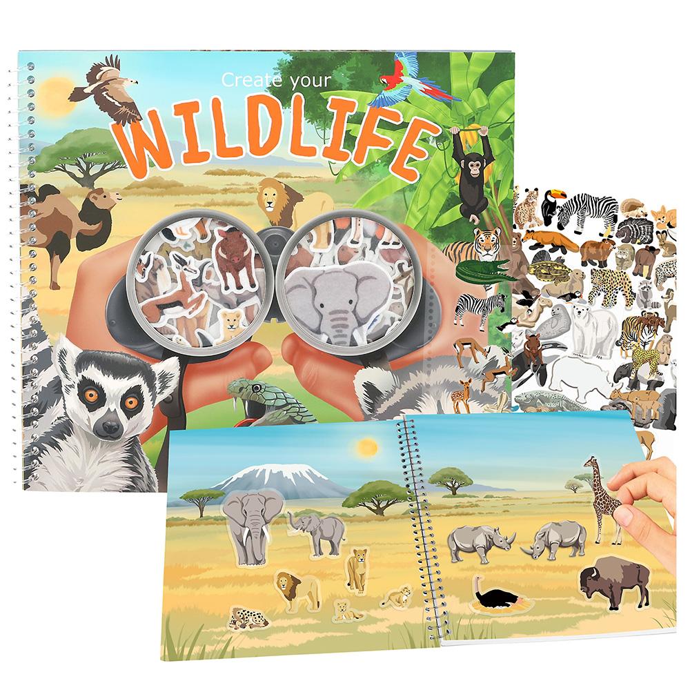 Kreativní knížka se sametovými samolepkami Wildlife