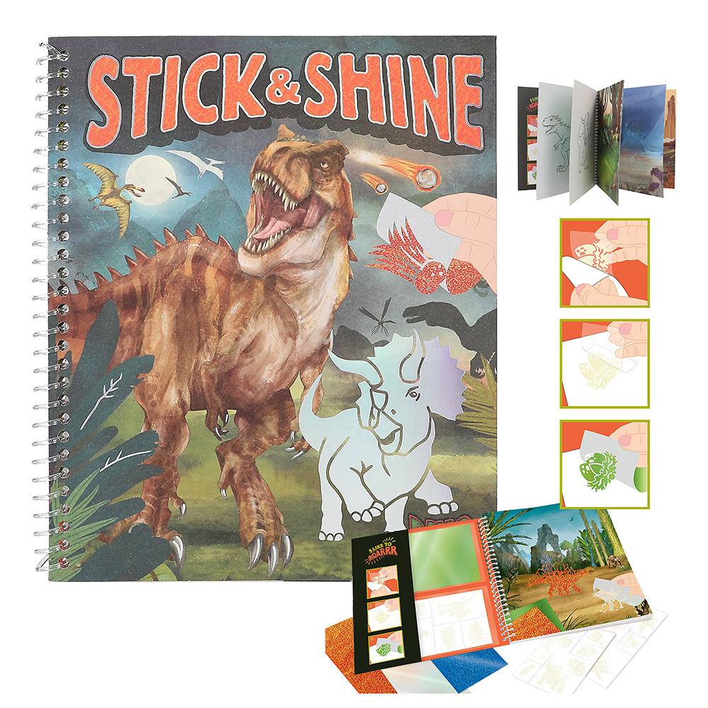 Dino World 3501239 Stick & Shine kreativní omalovánky s třpytivými fóliemi