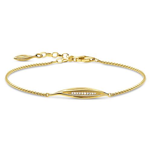 Thomas Sabo náramek List A1935-414-14-L19v sterling silver yellow gold plating zirconia white