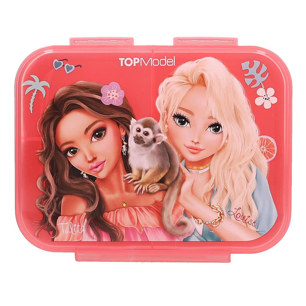 Top Model Juicy Svačinový box růžový Tality & Louise a třemi praktickými přihrádkami