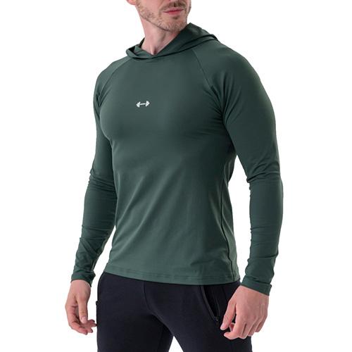 Nebbia tričko s dlouhým rukávem a kapucí 330 tmavě zelená