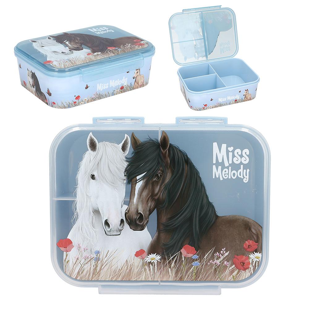 Miss Melody Dusty Rose svačinový box na klip se třemi přihrádkami